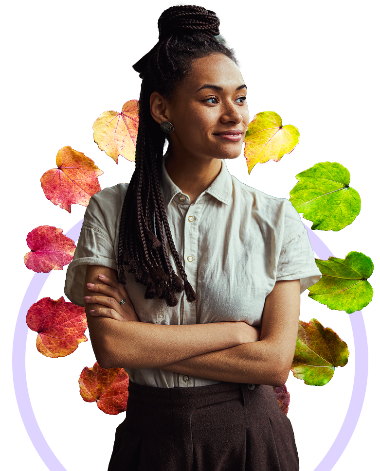 Femme avec des fleurs